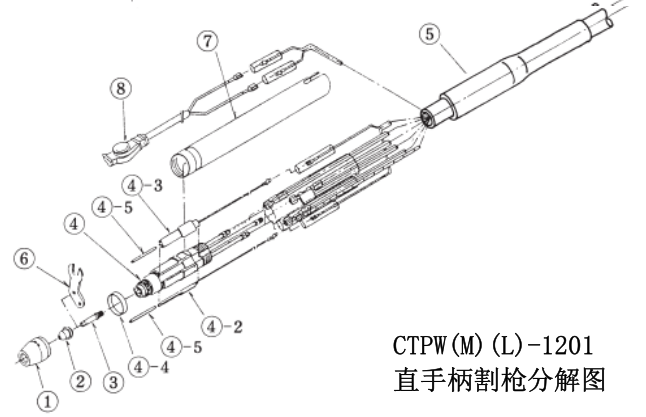 Горелка для плазменной резки OTC DAIHEN CTPW(M)(L)-1201 с прямой ручкой